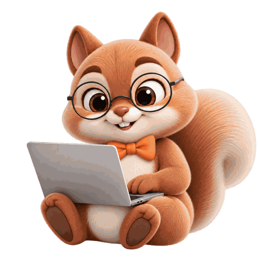 Skippy working on a laptop, ready to help with your budget
